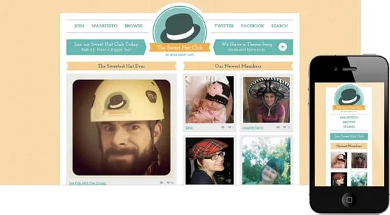 10 dicas para menus responsivos: site The Sweet Hat Club.