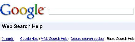 Exemplo de breadcrumb: Google