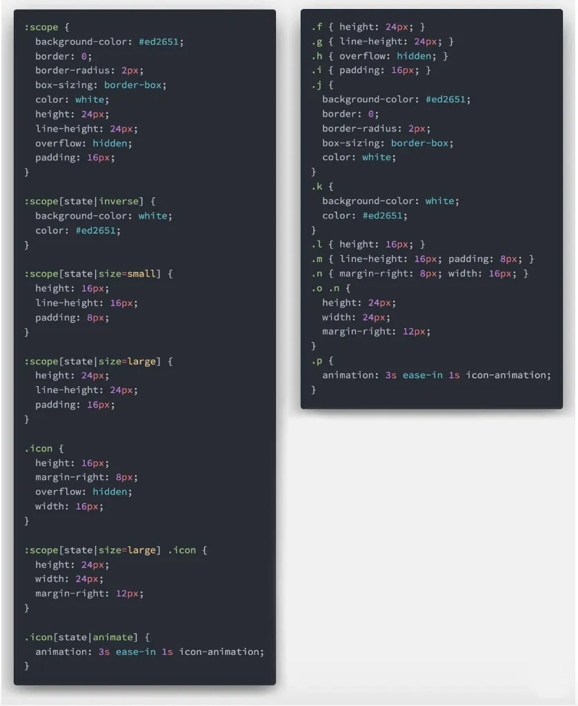 CSS Blocks: exemplo de input/output