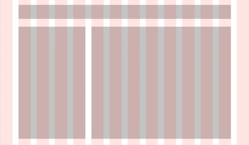 Exemplo de layout em um grid system.