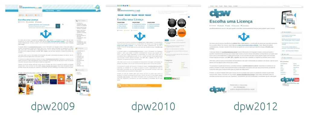 desenvolvimento para web: versões antigas