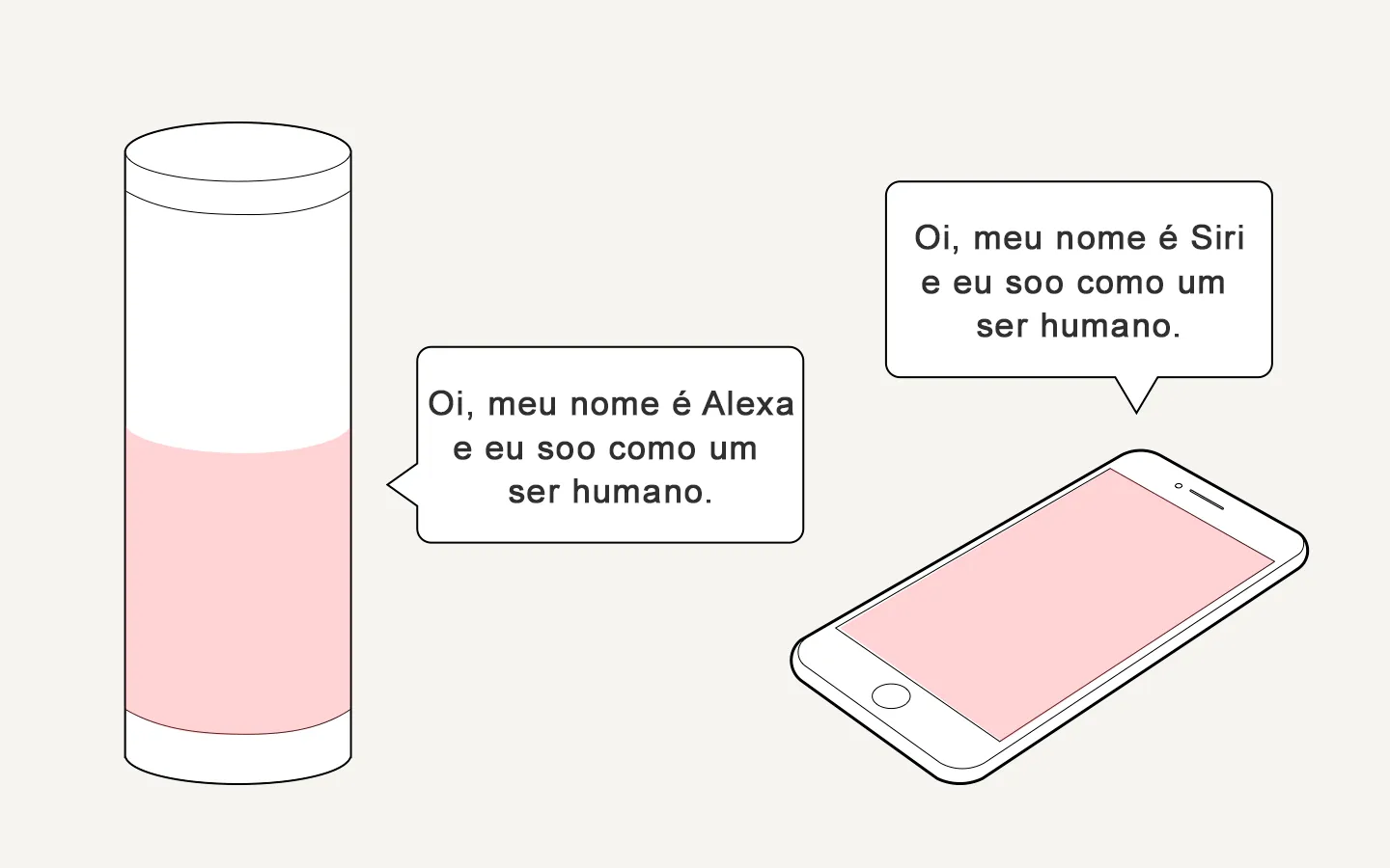 Esqueumorfismo e assistente de voz: Alexa e Siri.