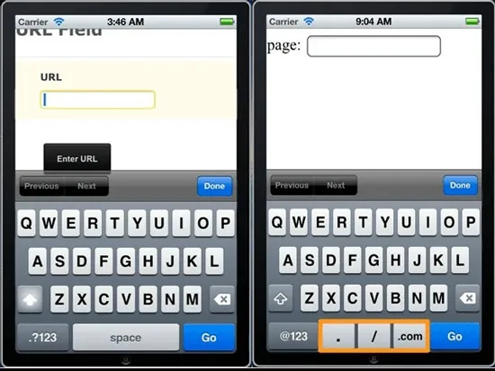 HTML5 input type url
