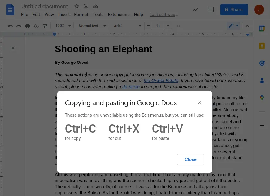 Ilustração de consistência de atalhos de teclado